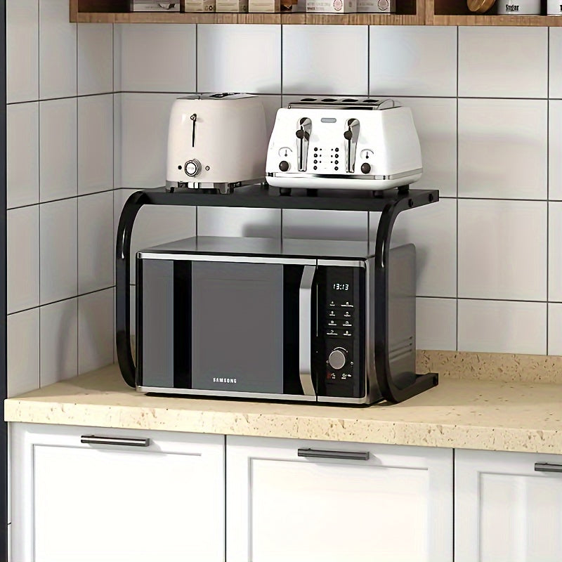 Karbon po'latdan yasalgan oshxona uchun stol usti saqlash racki, mikroto'lqinli pech, guruch pishirgich, pech uchun