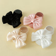 Kids Girls 4 Pairs Cotton Blend Anti-Skid Socks with Bowknot and Dot Glue