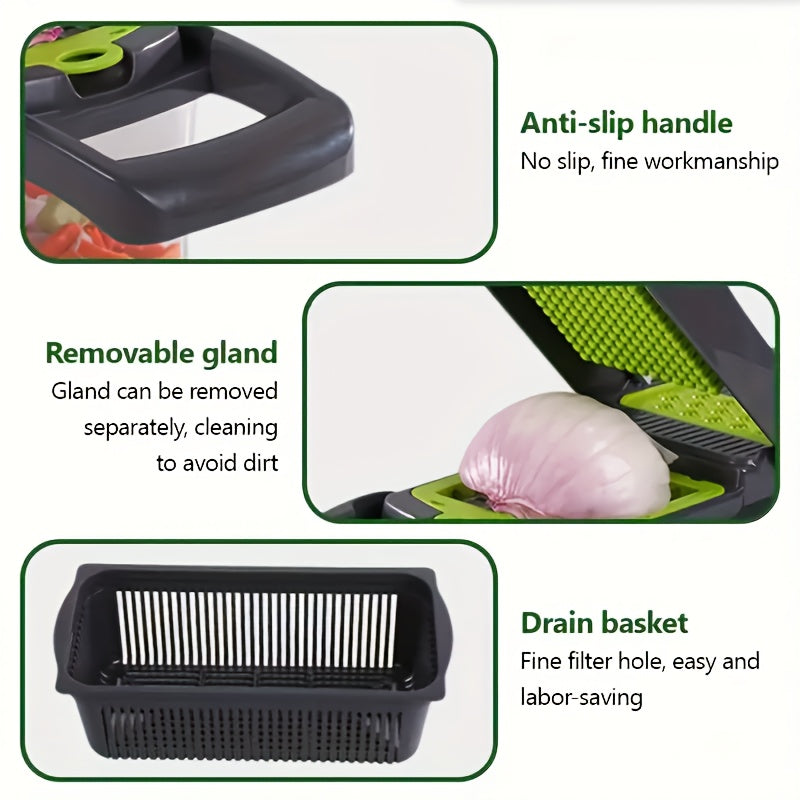 16-Piece Vegetable Chopper Set with Fruit Slicer Food Grater and Storage Container