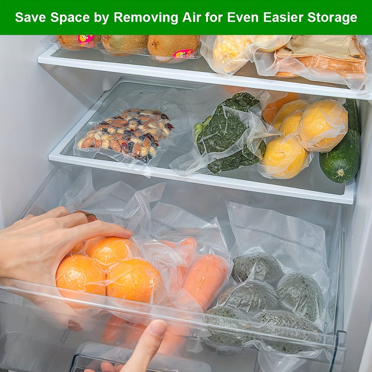 3-Pack Vacuum Sealer Bags BPA-Free PE+PA for Freezing Sous Vide Meal Prep