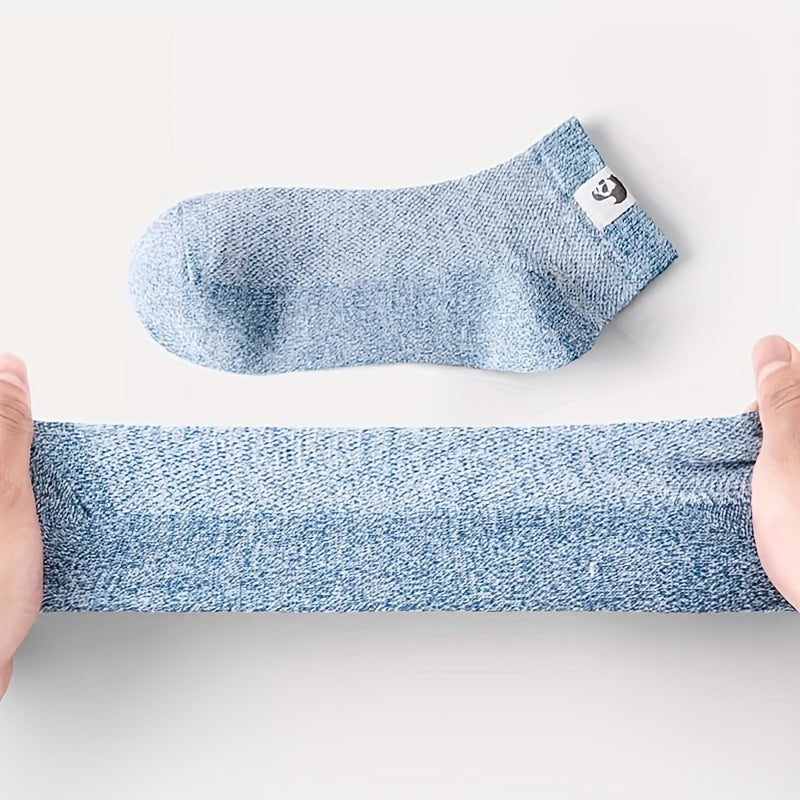 Men's Mid-Calf Socks 6 Pairs Breathable Mesh Anti-Odor Sweat-Absorbing Summer