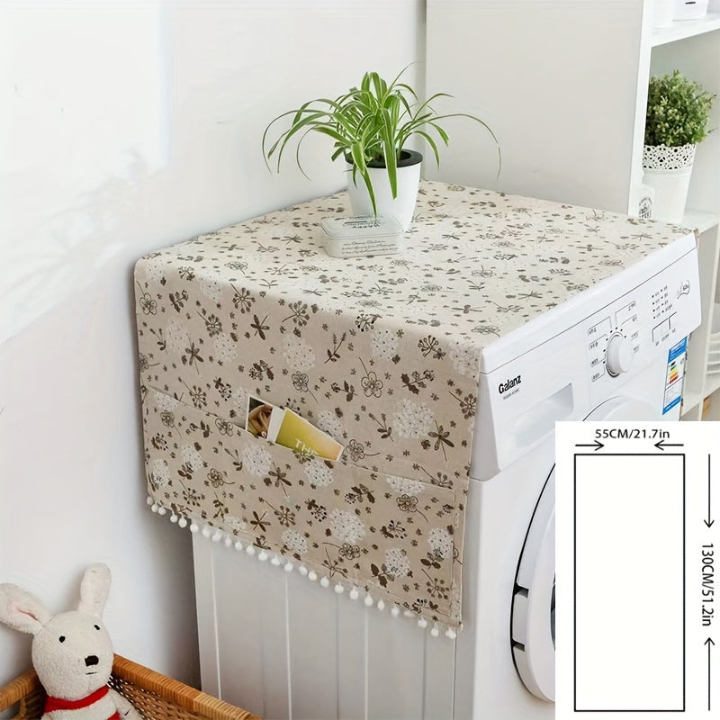 Gray Polyester Geometric Appliance Cover for Refrigerator and Washing Machine Dustproof