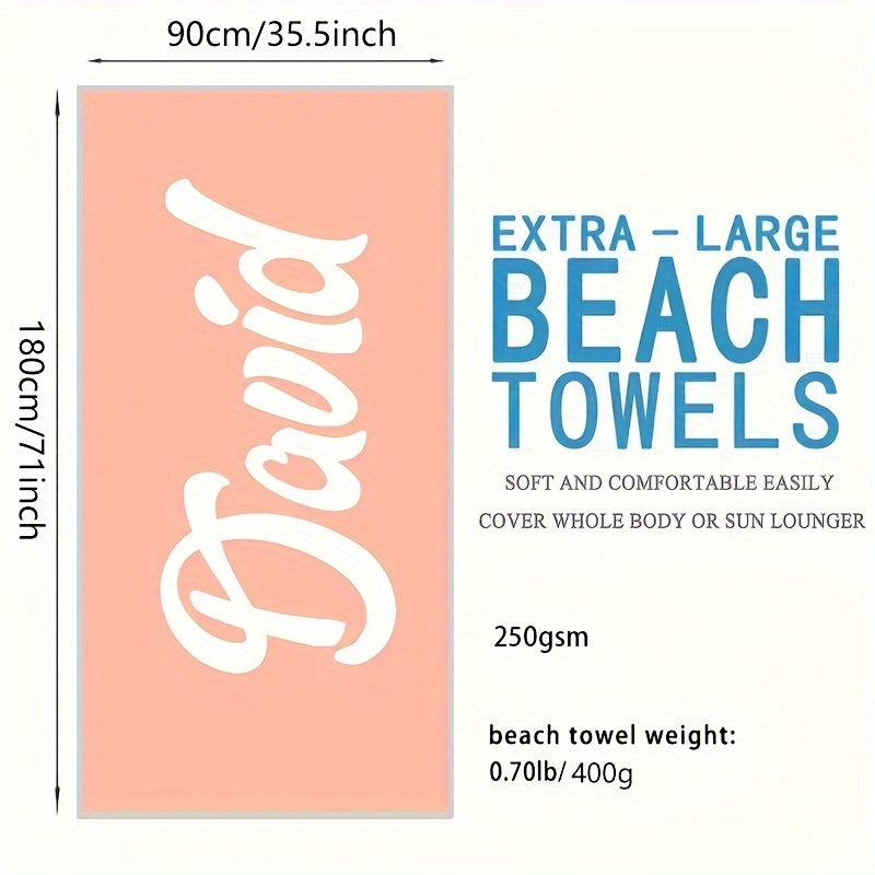 Personalized Beach Towel Custom Name Super Absorbent Quick-Drying for Beach Swimming Camping