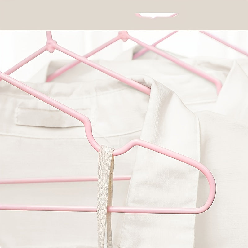 Set of 10 Metal Clothes Hangers Non-Slip Space-Saving Laundry Closet Organizers