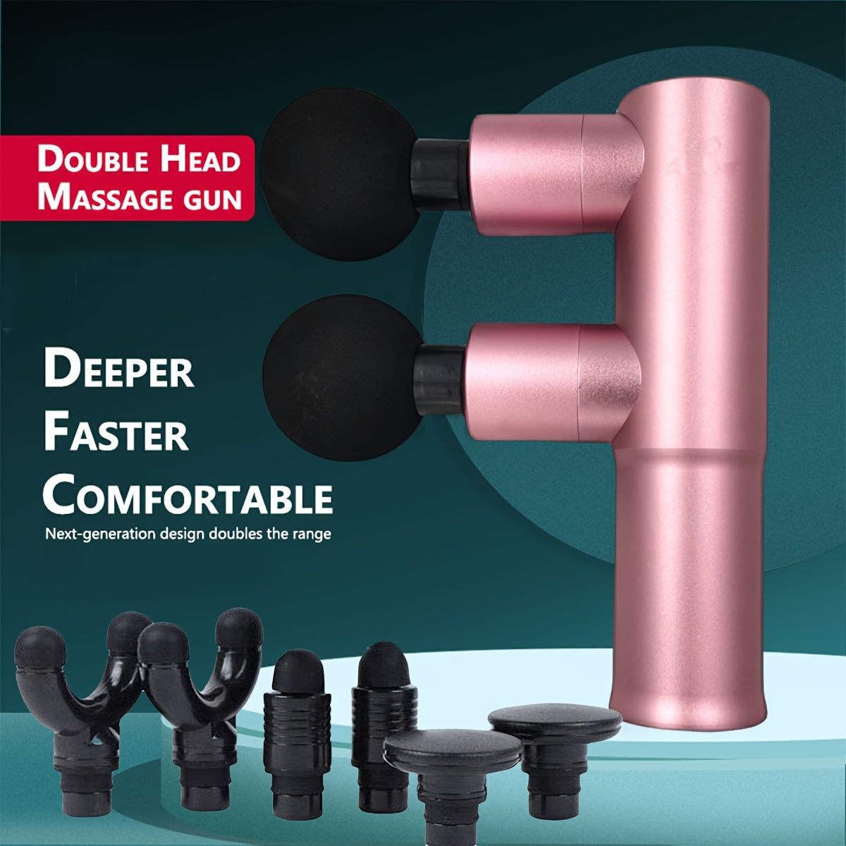 Pistola de masaje eléctrica con 8 cabezales de repuesto, relajación muscular en tejidos profundos, masajeador portátil de percusión