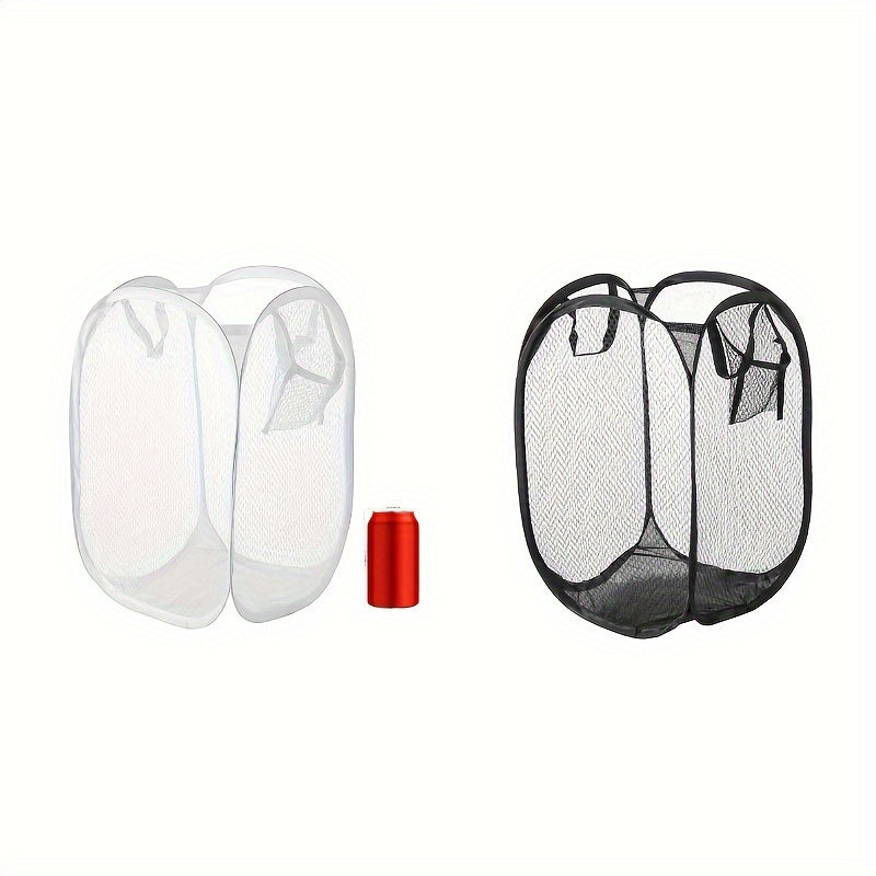 Foldable Mesh Laundry Hamper with Handle for Dirty Clothes Storage