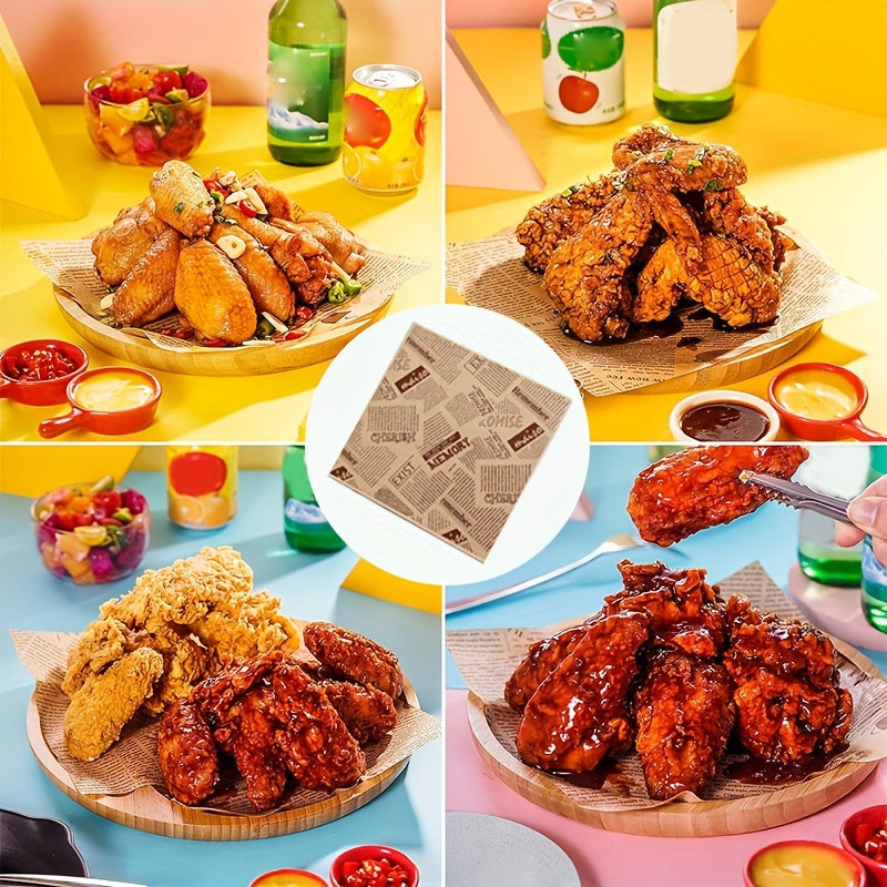 Paquete de 100 papeles resistentes al aceite y aptos para alimentos para sándwiches y hamburguesas