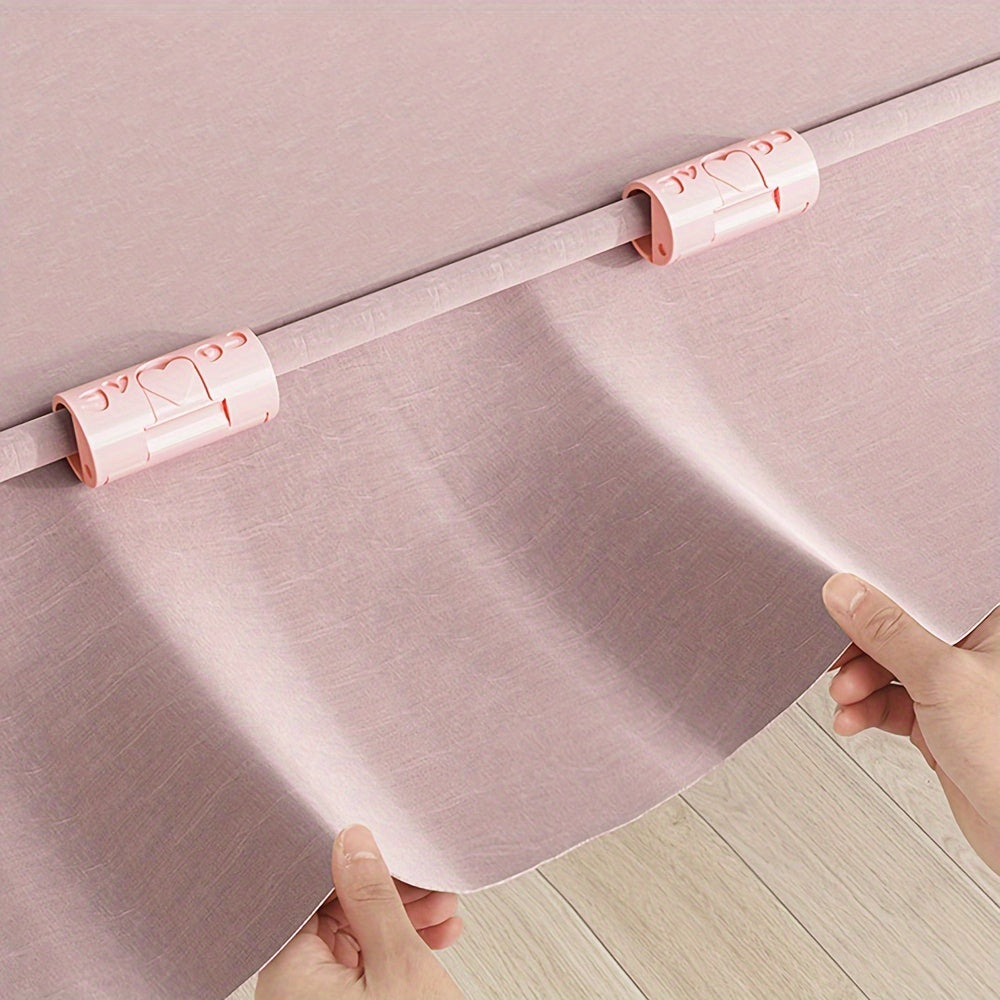 Set of 6 Pink Heart-Shaped Bed Sheet Fasteners Clips for Secure Bedding