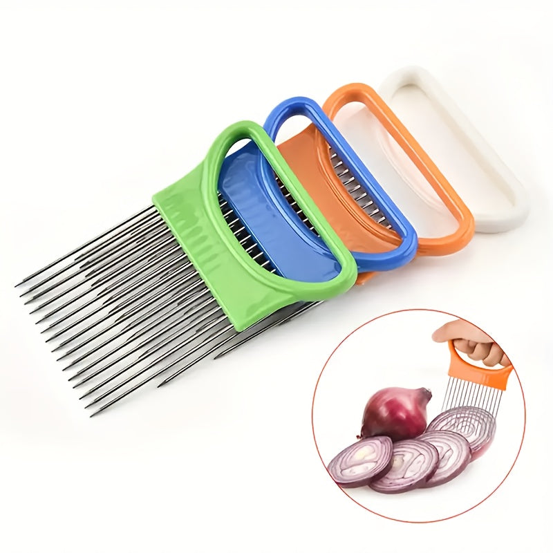 Multi-Use Stainless Steel Kitchen Tool - Onion Slicer and Meat Tenderizer
