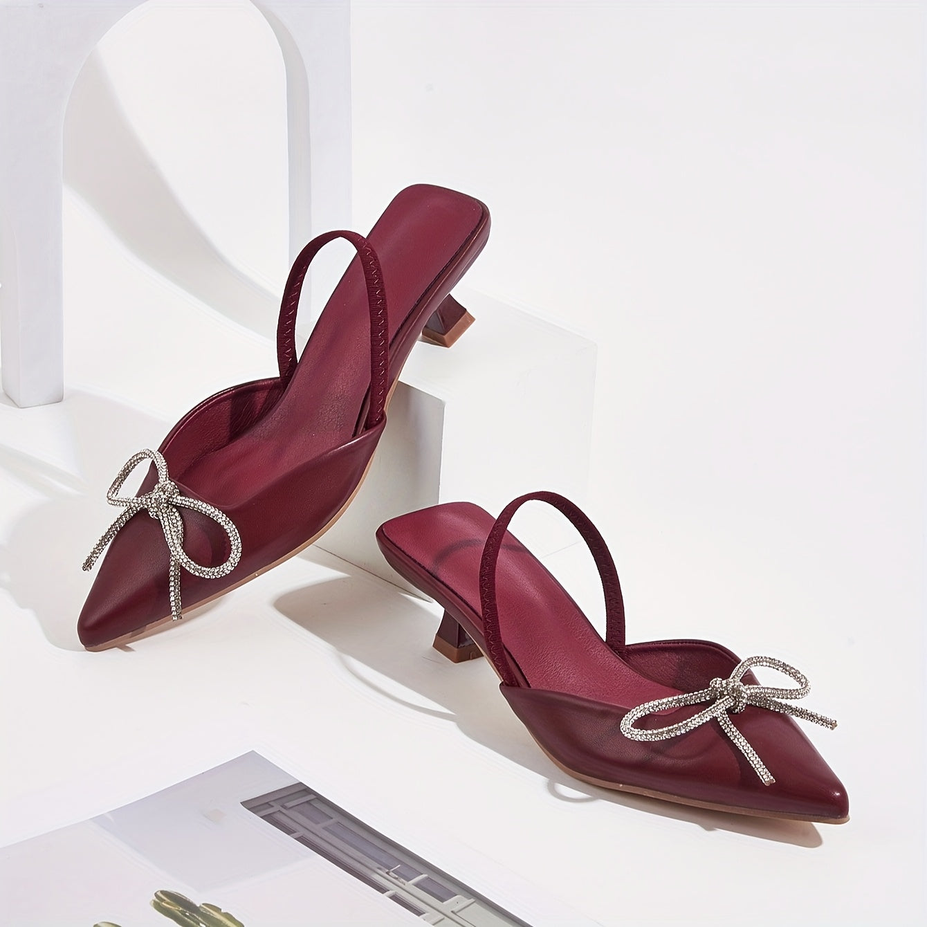 Women French-Style Sweet Princess High Heeled Shoes with Bow