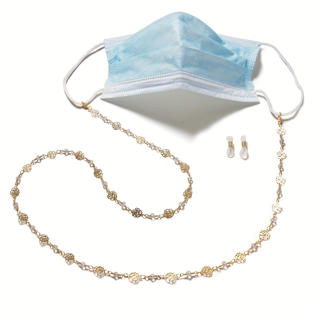 Винтажная роза: стильный ремешок для крепления очков на шее и удержания маски на месте