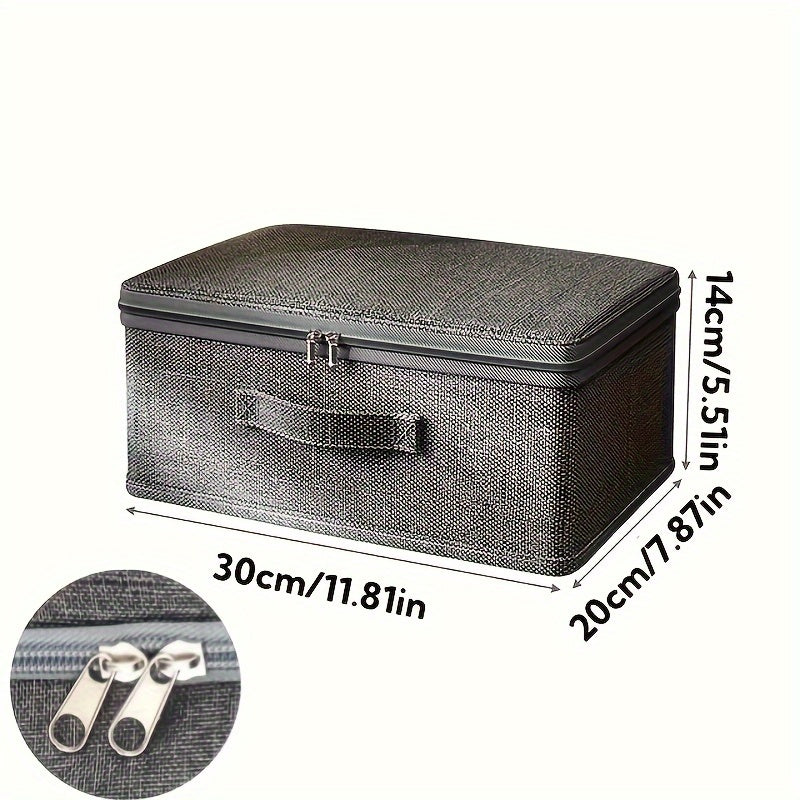 Large Gray Foldable Storage Bags with Reinforced Handles for Clothes and Bedding