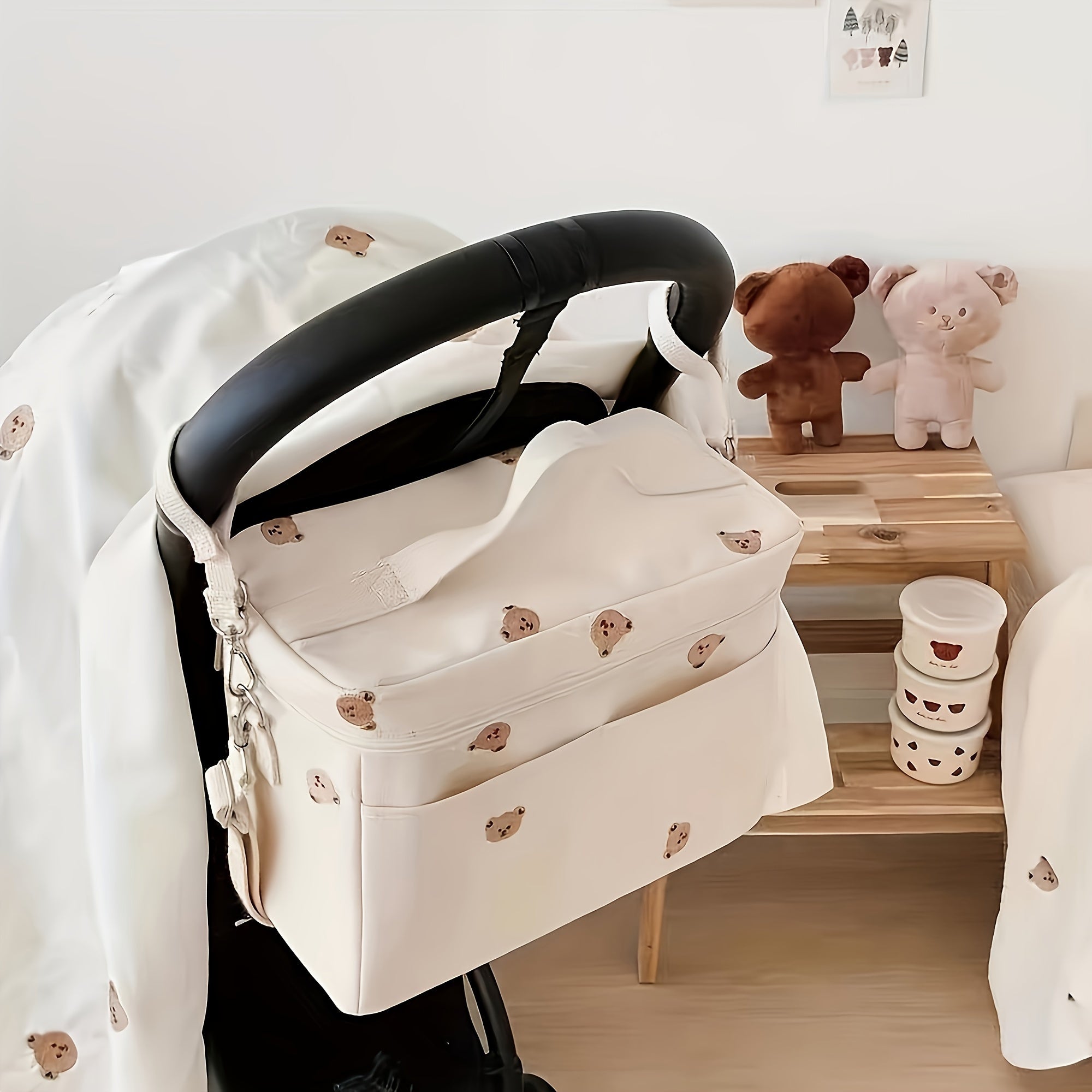 Insulated Diaper Bag for Moms with Milk Cooler Compartment Stroller Friendly