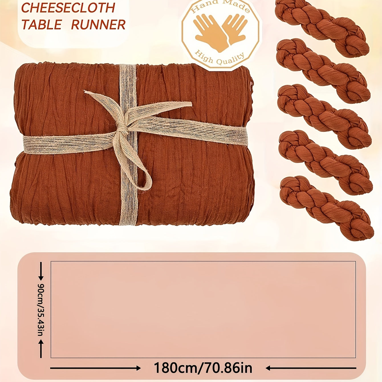 Boho Cheesecloth Table Runner Romantic Style for Weddings Showers Holidays Birthdays Dining Room Decor