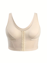 Women's Plus Size Seamless Shapewear Top with Front Closure Breathable Polyester