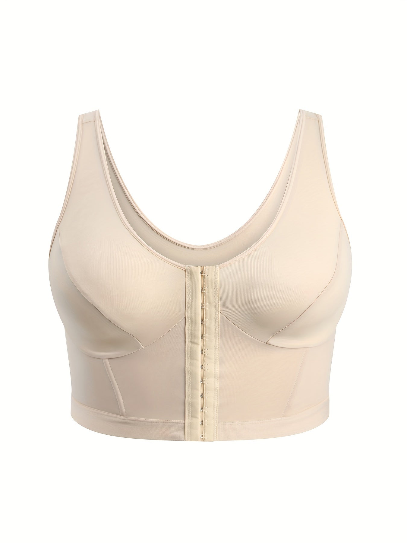 Women's Plus Size Seamless Shapewear Top with Front Closure Breathable Polyester