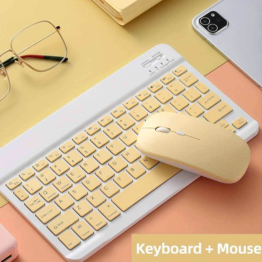 Slim Wireless Keyboard and Mouse Set for Tablets Laptops and Office Computers