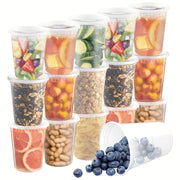 10 Sets 32 Oz Plastic Food Containers with Lids for Freezing and Storage