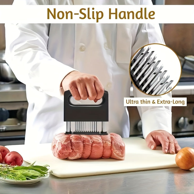 Stainless Steel Meat Tenderizer 48-Needle Kitchen Gadget for Tender Meats