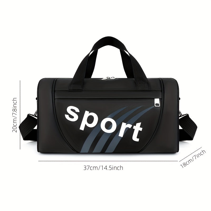 Unisex Black Nylon Tote Bag with Adjustable Shoulder Strap for Gym Yoga Sports