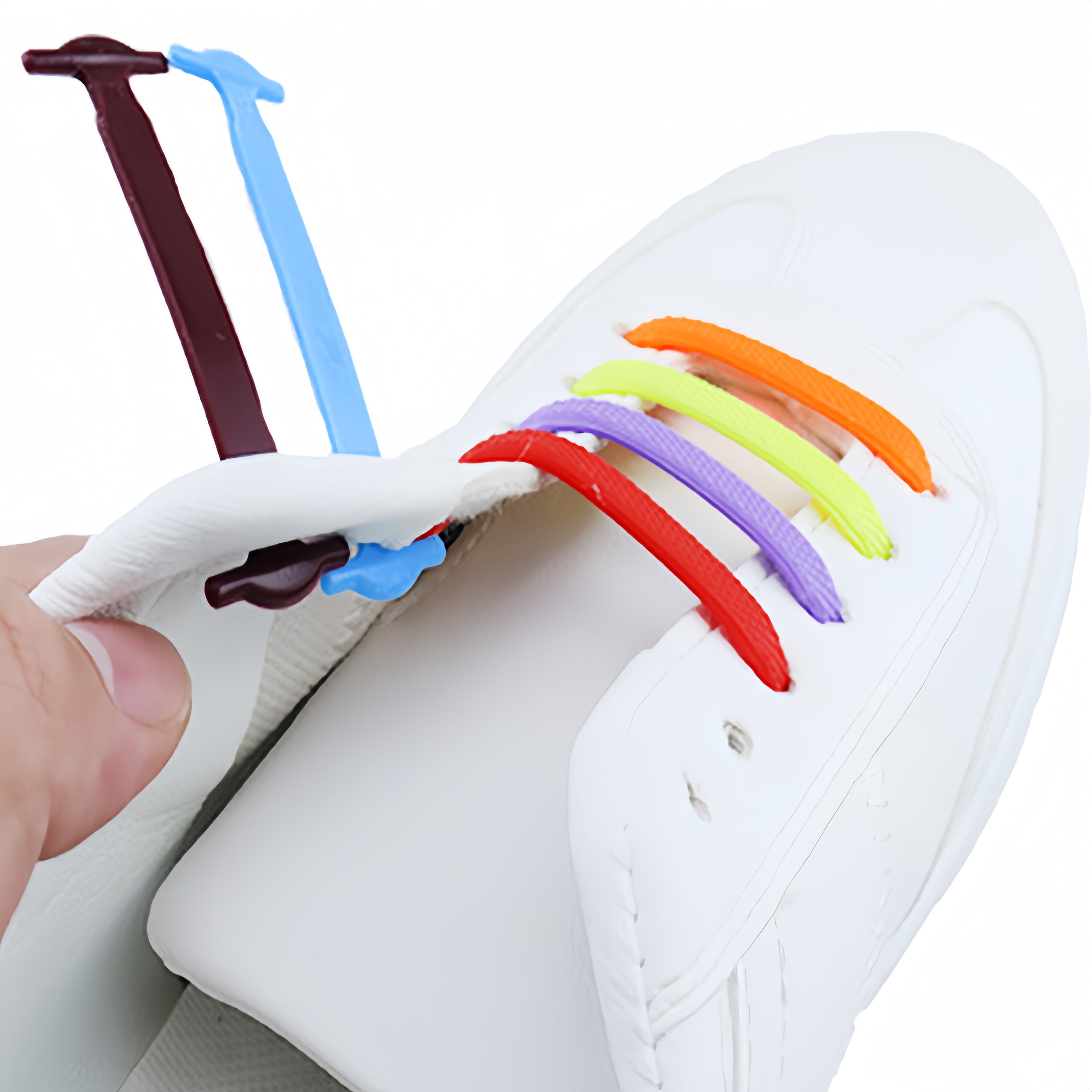 16 Pack Elastic Silicone Shoelaces for Sports and Casual Shoes