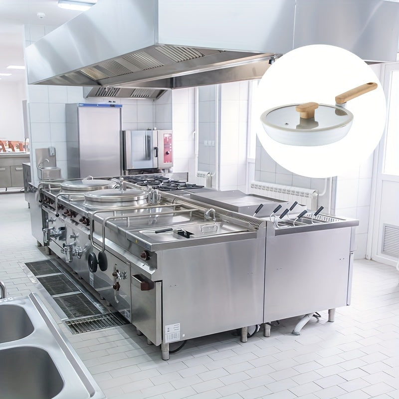 1 dona COOKER KING Restoran Non-Stick Qovurish Panasi, 9.45 Dyum/24 Sm Shisha Qopqoq bilan, Toksik Bo'lmagan, PTFE va PFOA dan Ozod, Induksiyaga Tayyor, Barcha Pishirish Plitalari bilan Mos Kelayotgan