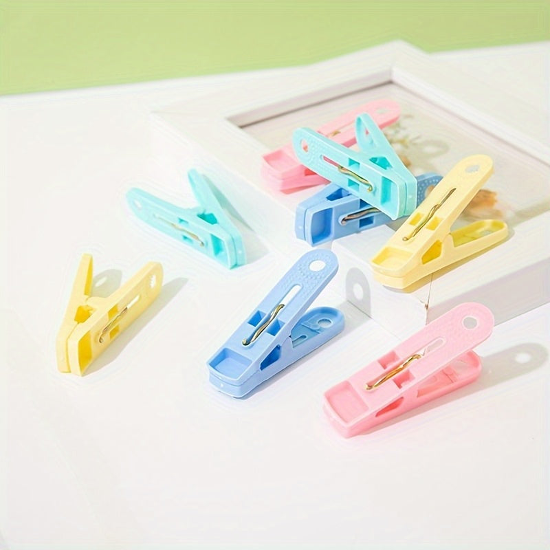 Juego de 40 pinzas de ropa de plástico multicolores, clips pequeños para colgar ropa