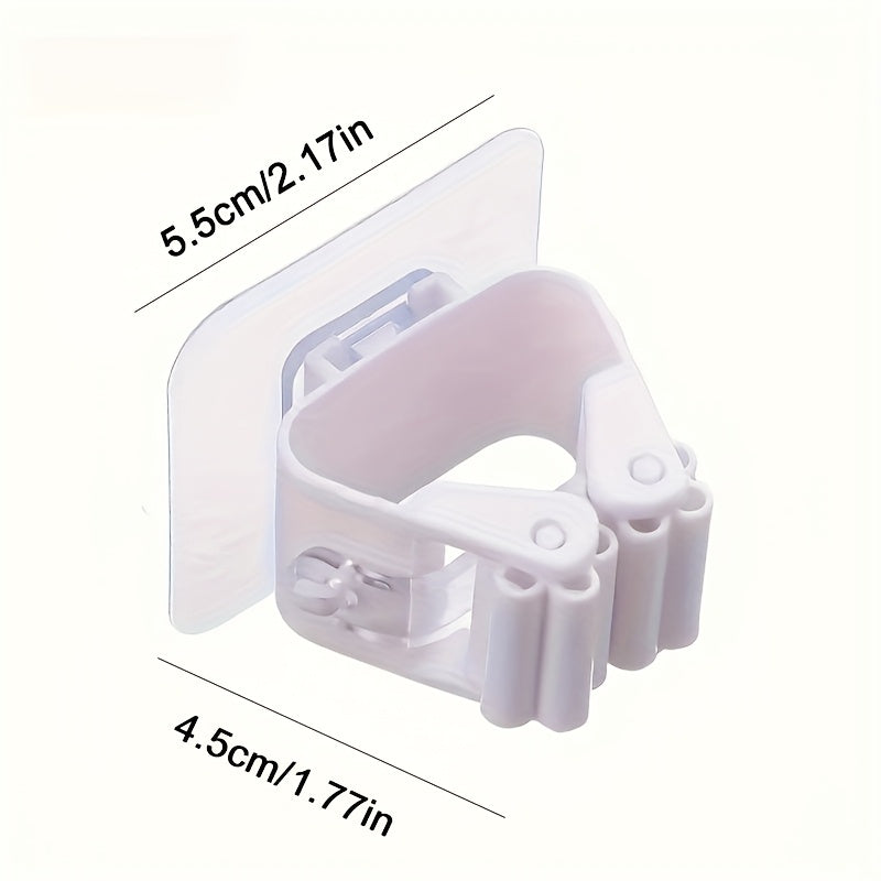 6-Pack Wall-Mount Mop and Broom Holders Heavy-Duty Plastic for Bathroom Kitchen