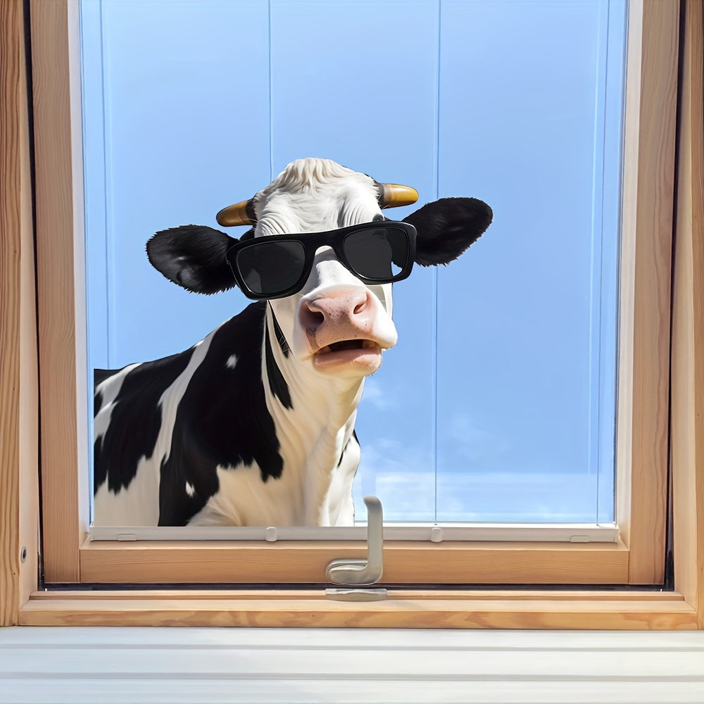 Uy dekoratsiyasi uchun suv o'tkazmaydigan hayvon stikerlari, qora va oq mollar bosimi bilan oynaga yopishtiriladigan.