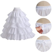 White Ruffled Petticoat for Women with Built-in Support for Bridal and Party Dresses