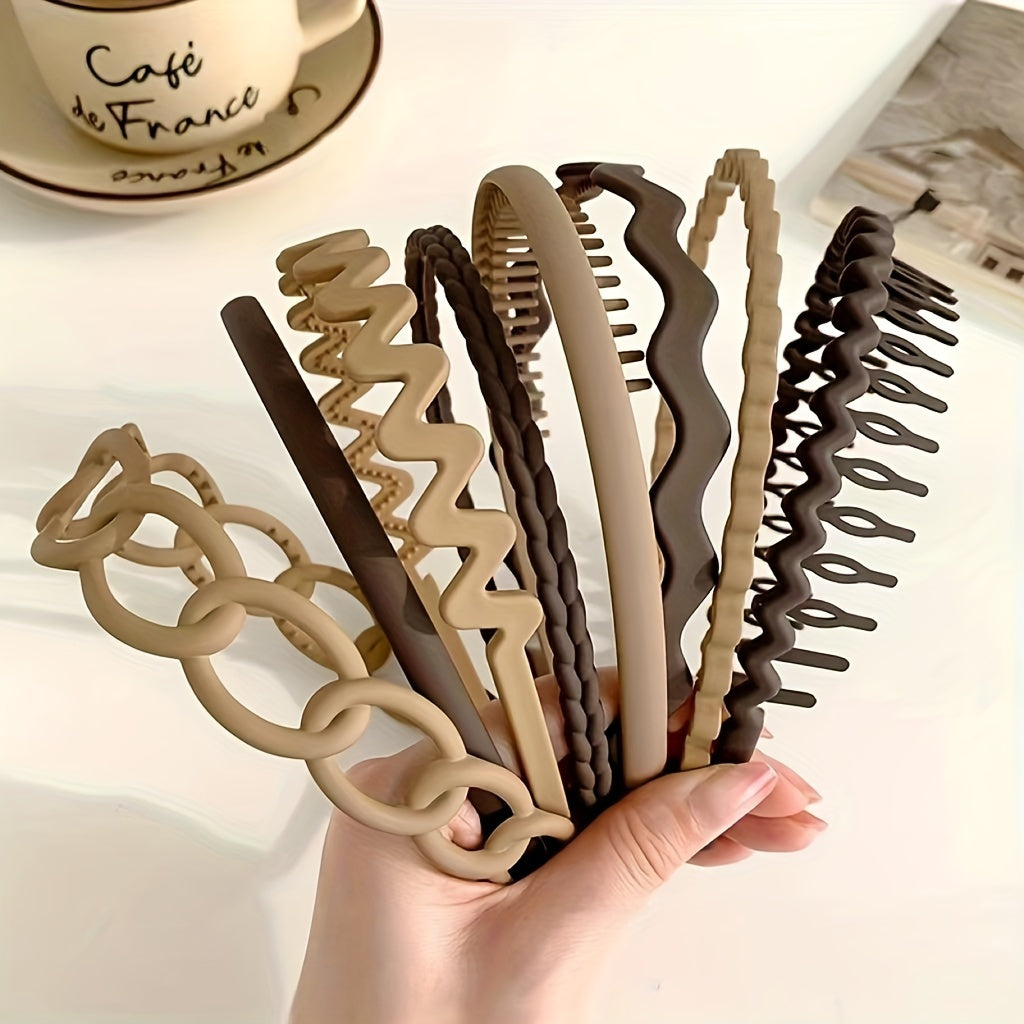 Ayollar uchun 9 ta mat, to'lqinli, sirg'almas soch bantlari to'plami