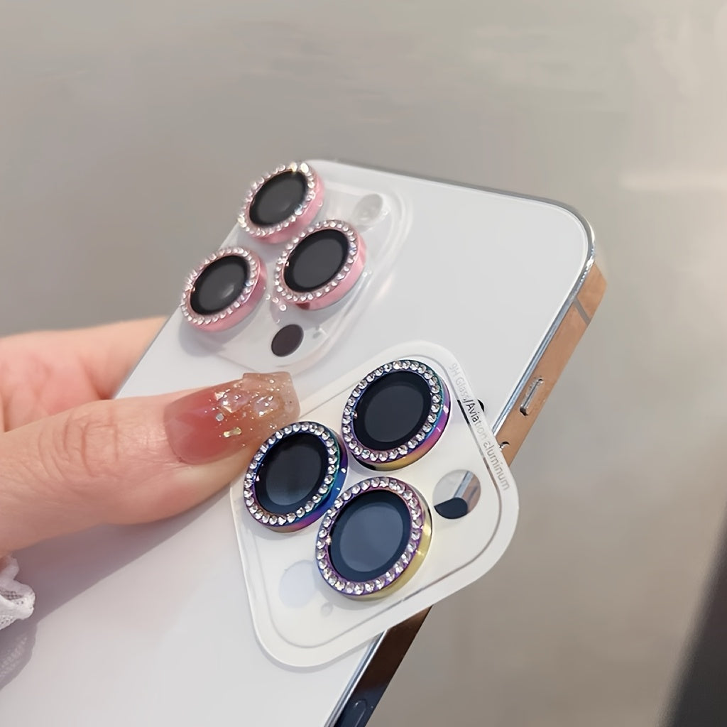 iPhone Camera Lens Protector Compatible with 16 Pro Max 14 15 13 11 12 Mini Scratch-Resistant Crystal Lens Ring