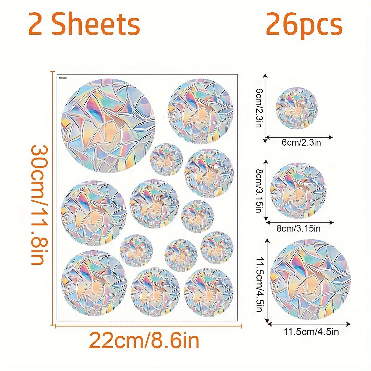 26-Piece Bird Strike Prevention Window Decals Rainbow Suncatcher Stickers Anti-Collision