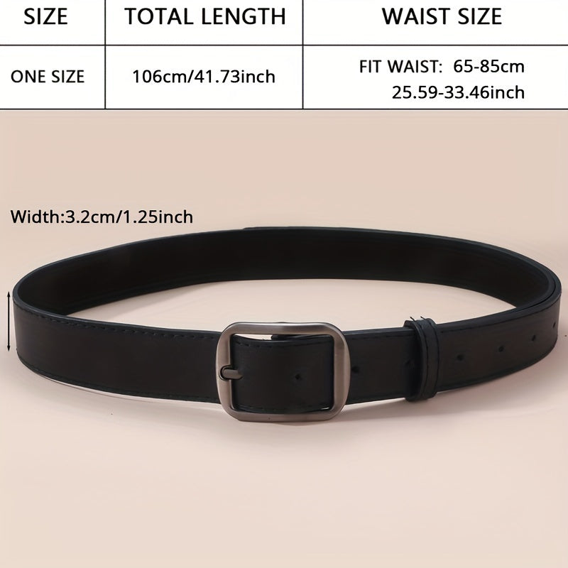 Women's PU Leather Belt with Pin Buckle for Jeans and Dress Pants