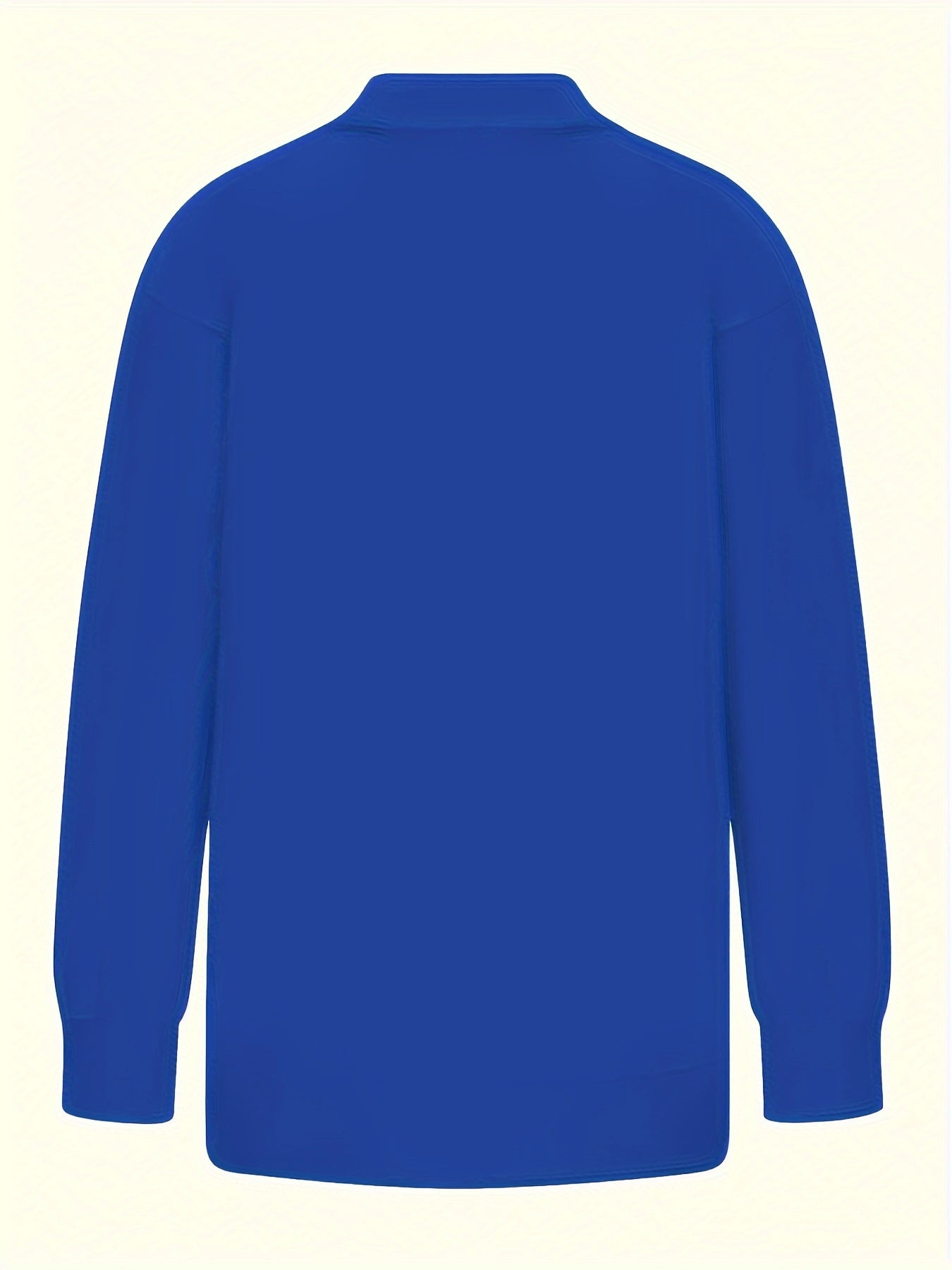 Ayollar uchun yarim-zip pullover svitshot uzun qolli ko'k polyester aralashmasi