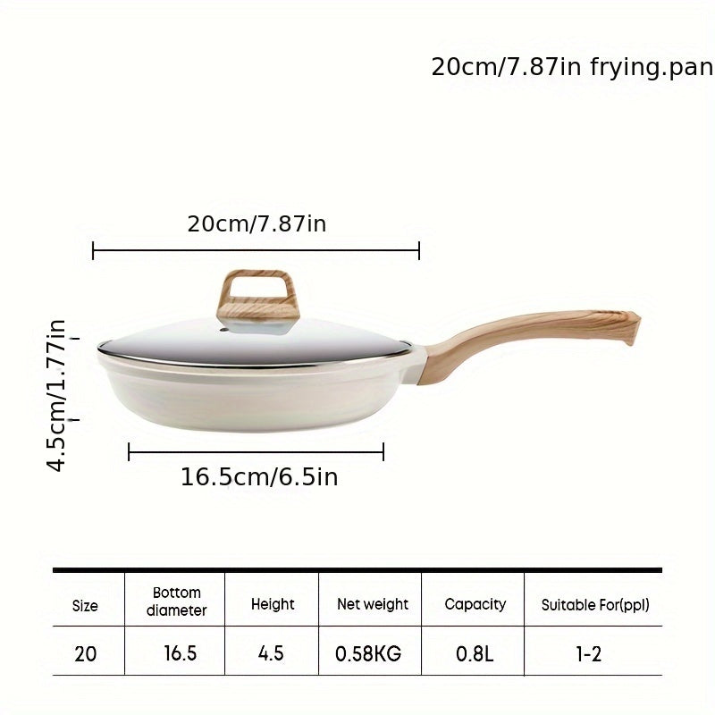Non-Stick Frying Pan with Lid Medical Stone Coating for All Stovetops