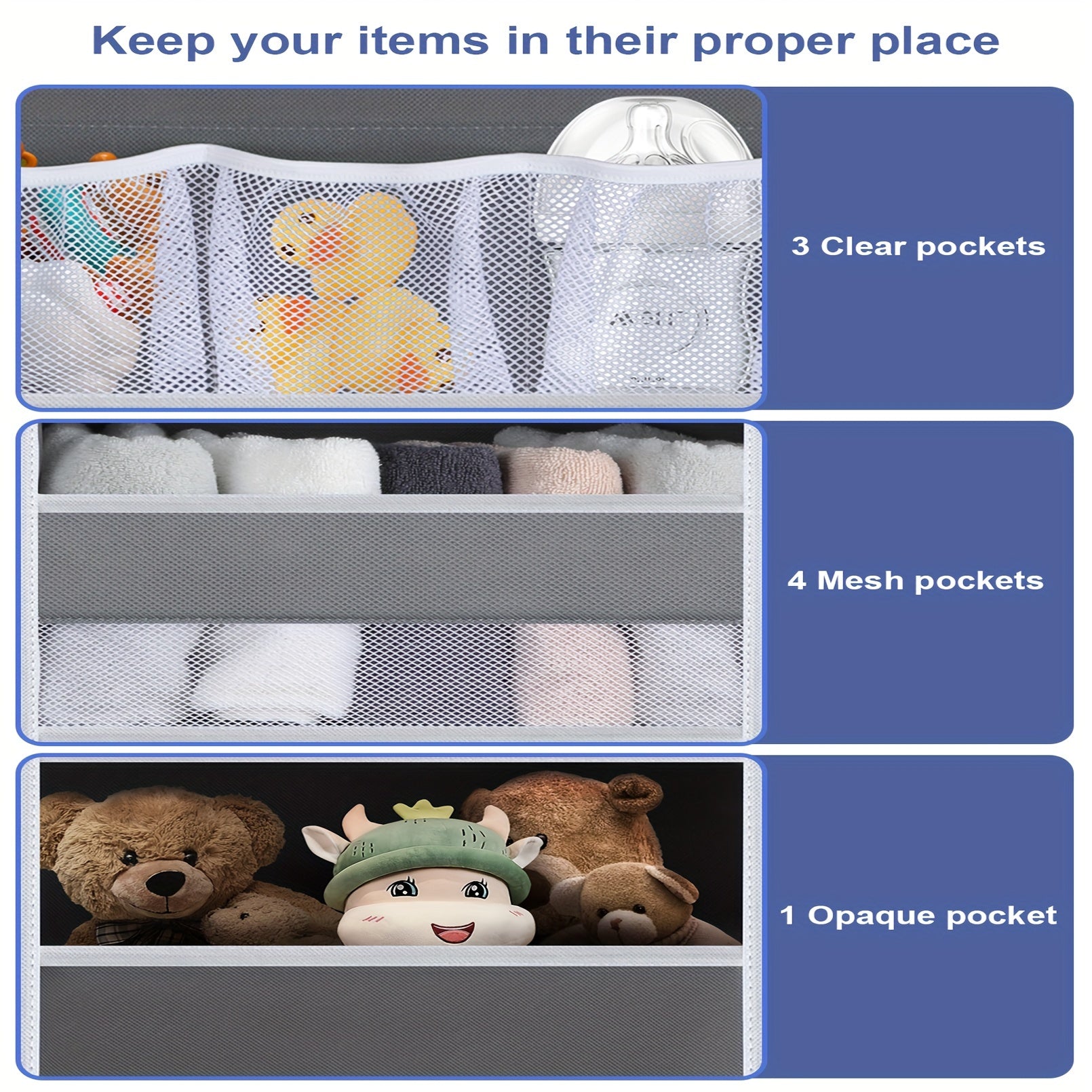 Over-the-Door Organizer with 6 Shelves and 8 Large Pockets for Pantry Bathroom Bedroom Kitchen Dorm