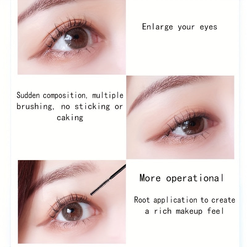 Women Black Brown Mascara Long Curling Waterproof Smudge Proof with Slim Brush