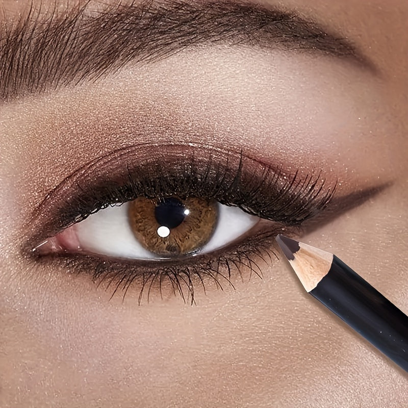 Women Black 2-in-1 Eyeliner and Eyebrow Pencil Waterproof Smudge-Proof