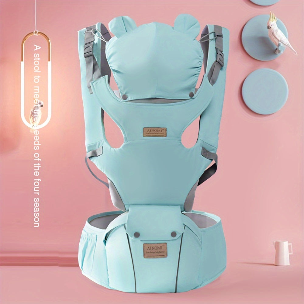 Gray 6-in-1 Child Car Seat for Ages 0-48 Months with Head Support and Breathable Mesh