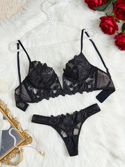 Black Rose Lingerie for Women Valentine's Day Sexy Nightwear