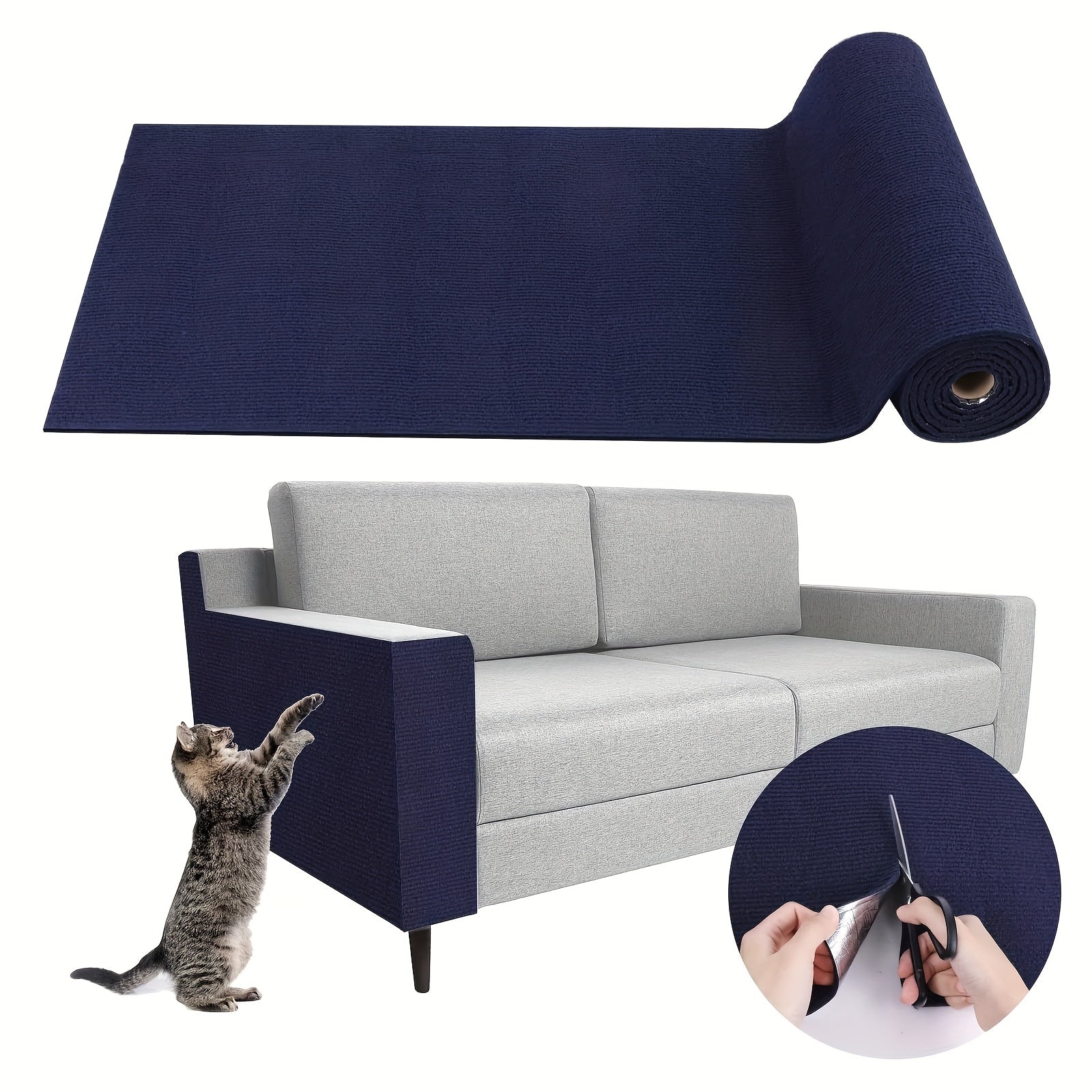 Self-Adhesive Cat Climbing and Scratching Mat with Scratching Board and Tree Stand