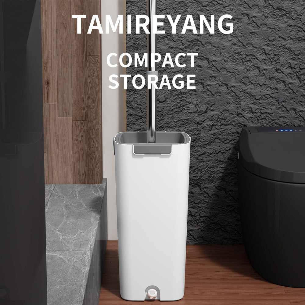 Conjunto de mopa y cubo planos con almohadilla de microfibra para limpieza en seco y húmedo