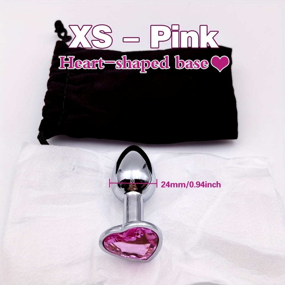 Adult Waterproof Mini Metal Anal Plug with Gemstone Base, Beginner-Friendly