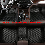 Full Coverage Car Floor Mats 3pcs PU Leather Diamond Pattern All-Weather