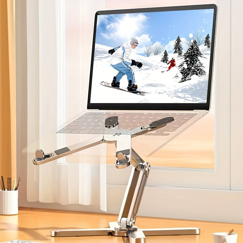 Aluminum Laptop Stand with 360° Rotation Foldable Heat Dissipation for Portable Use