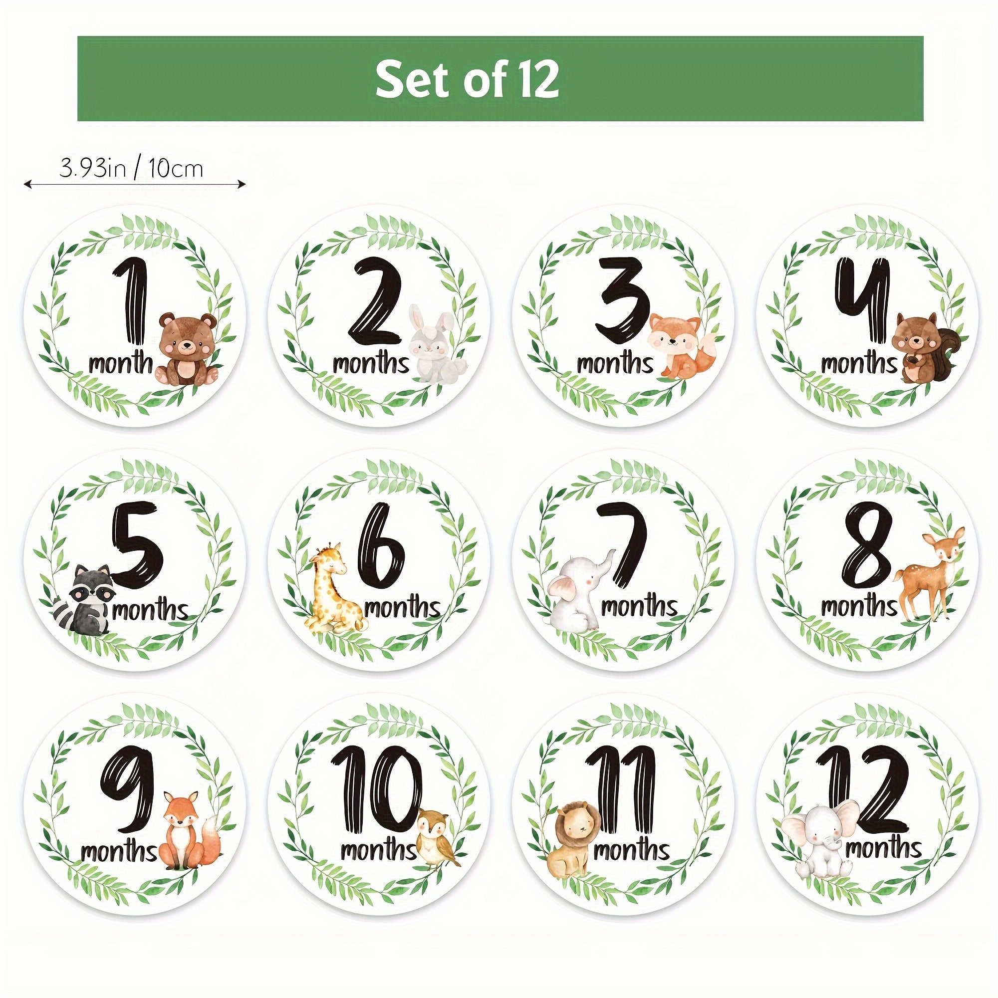 Set of 12 Milestone Stickers for Growth Photos Pregnancy Pregnancy Milestone Props