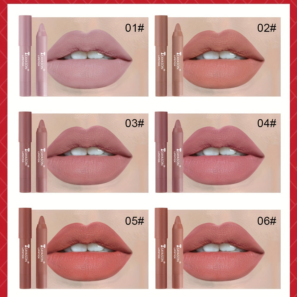 Women 12 Colors Matte Lipstick Crayons Long Lasting Waterproof Lipstick