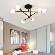 6/8-Head Metal Chandelier Industrial Style Ceiling Light Fixture for Bedroom Kitchen Living Room