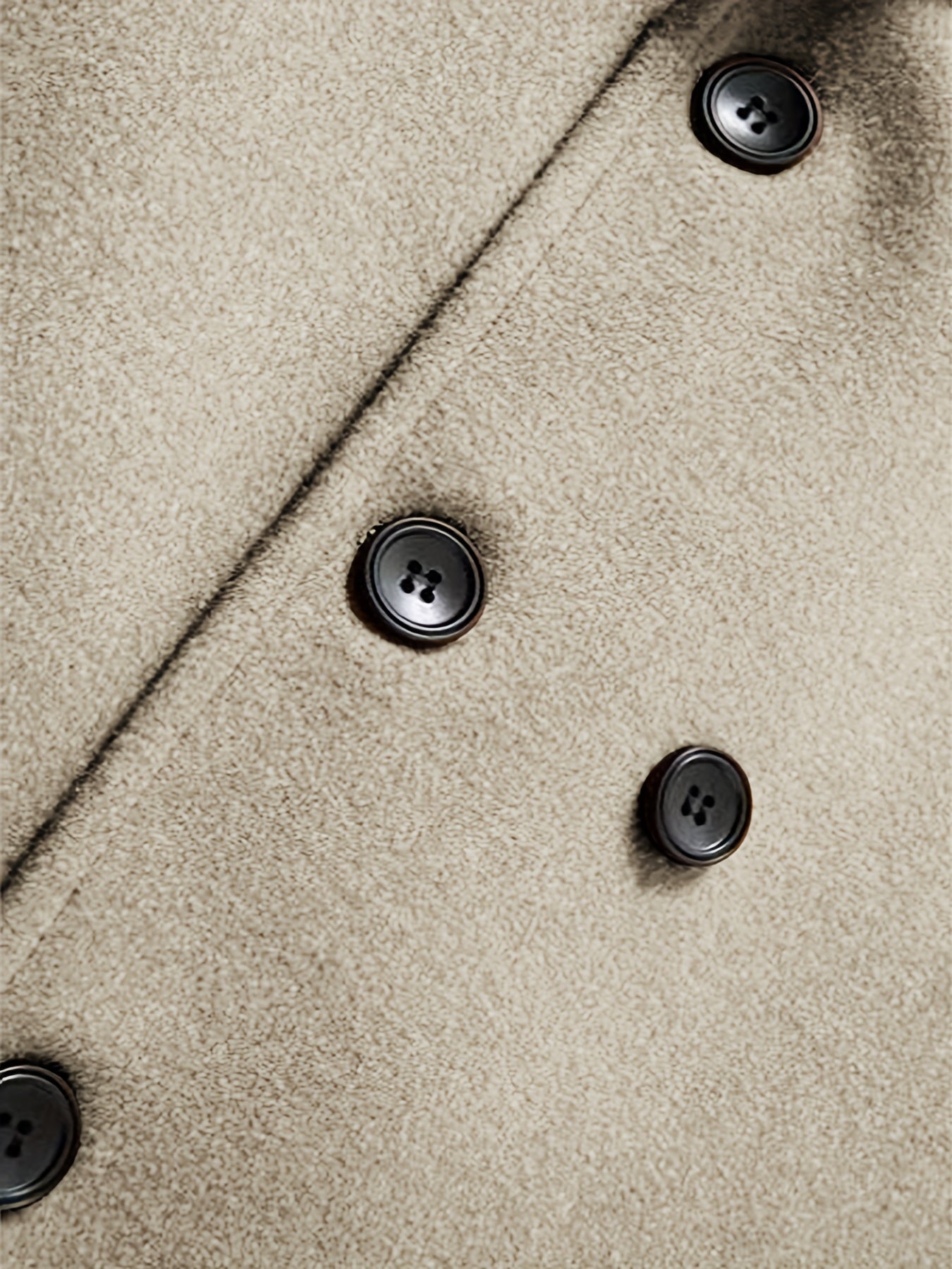 Men's Fleece Coat for Autumn Winter Double-Breasted Windbreaker Big & Tall